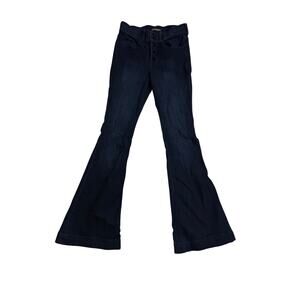 Express Jeans Women's 0 Bell Flare High Rise Dark Wash